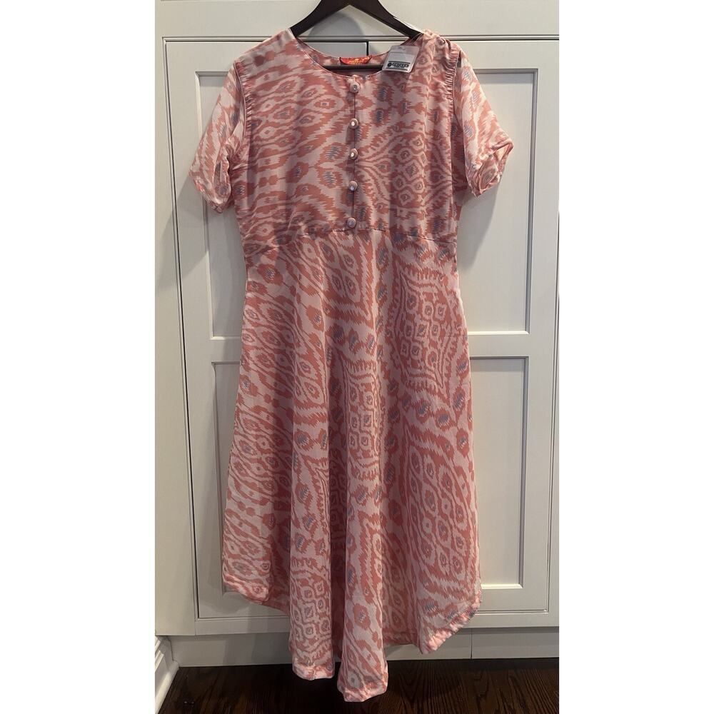 POTHYS women made in India Aasees dress size XXL powder pink asymmetric hem NWT